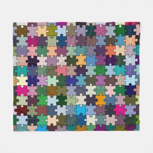 Couverture Polaire Jigsaw Fleece Blanche (Devant (Horizontal))