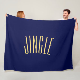 Couverture Polaire JINGLE Festive Texte Moderne Sur Bleu Marine Noir