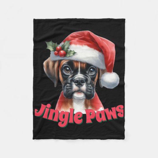 Couverture Polaire Jingle Paws And Boxer Dog Joy T Shirt  (Devant)