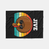 Couverture Polaire Jive Turkey Afro Retro 70s Thanksgiving Turkey Day (Devant (Horizontal))