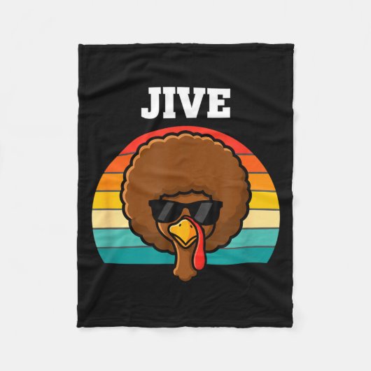 Couverture Polaire Jive Turkey Afro Retro 70s Thanksgiving Turkey Day (Devant)