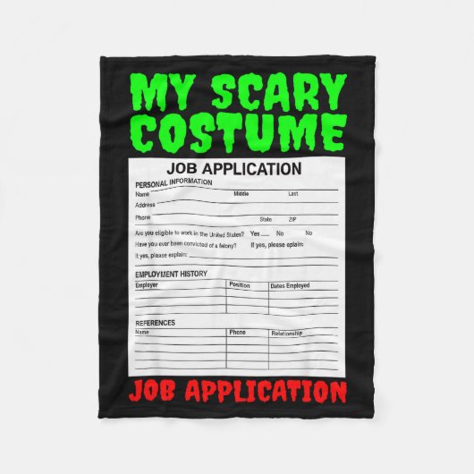 Couverture Polaire Job Application Funny Y Halloween Costume Trick Or (Devant)
