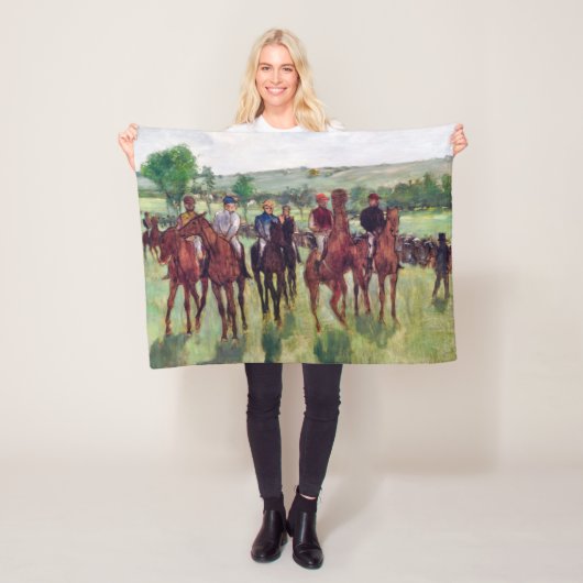 Couverture Polaire Jockeys et chevaux de course, Edgar Degas (En situation)
