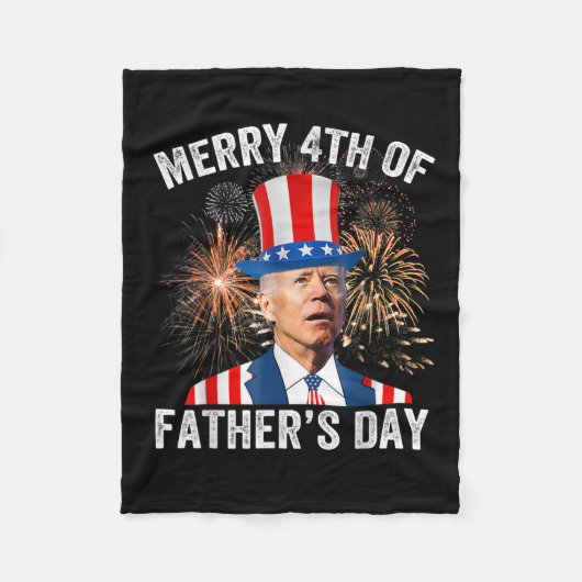 Couverture Polaire Joe Biden Joyeux 4ème De Fête des pères Drôle 4ème (Devant)