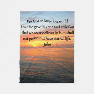COUVERTURE POLAIRE JOHN 3:16 SUNRISE SUR LA PHOTO DE L'OCÉAN