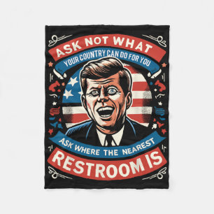 Couverture Polaire John F. Kennedy Funny Patriotic Toilet Mème 4ème D