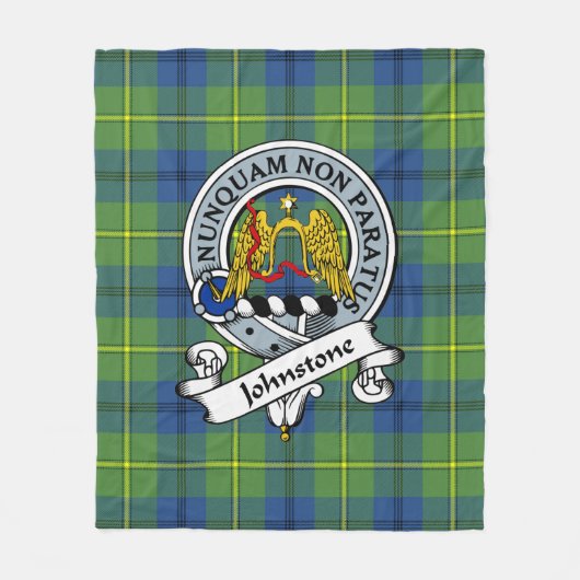 Couverture Polaire Johnston Ancien Clan Badge Tartan Plaid (Devant)