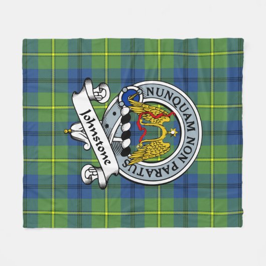 Couverture Polaire Johnston Ancien Clan Badge Tartan Plaid (Devant (Horizontal))