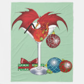 Couverture Polaire Joie de Noël Fête Rouge Cocktail Dragon de Fête (Devant)