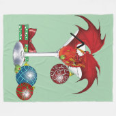 Couverture Polaire Joie de Noël Fête Rouge Cocktail Dragon de Fête (Devant (Horizontal))