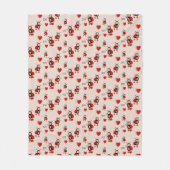 Couverture Polaire Joie Ladybugs, Coeurs et Joy Texte sur le beige cl (Devant)