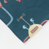 Couverture Polaire Joli 1950s Style Rétro Robot Motif foncé (Coin)