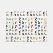 Couverture Polaire Joli Alphabet ABC Animaux (Devant (Horizontal))
