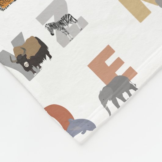 Couverture Polaire Joli Alphabet ABC Animaux (Coin)