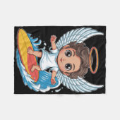 Couverture Polaire Joli ange de surf Chibi (Devant (Horizontal))