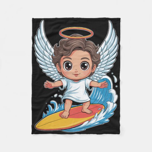 Couverture Polaire Joli ange de surf Chibi (Devant)