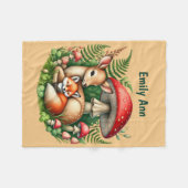 Couverture Polaire Joli bébé animal ajouter le nom (Devant (Horizontal))