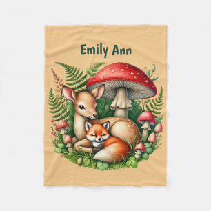 Couverture Polaire Joli bébé animal ajouter le nom