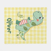 Couverture Polaire Joli bébé dinosaure en patchwork (Devant (Horizontal))