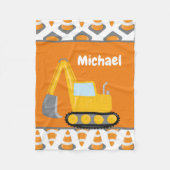 Couverture Polaire Joli bébé garçons construction ajouter le nom (Devant)