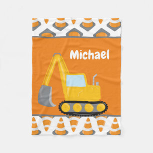 Couverture Polaire Joli bébé garçons construction ajouter le nom