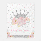 Couverture Polaire Joli Blush Floral Royal Princess Argent Crown (Devant)
