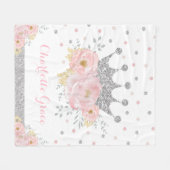 Couverture Polaire Joli Blush Floral Royal Princess Argent Crown (Devant (Horizontal))