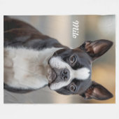 Couverture Polaire Joli Boston Terrier Personnalisé (Devant (Horizontal))