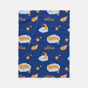 Couverture Polaire Joli chat endormi sur un nuage, doux rêves