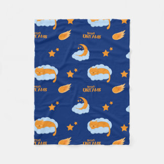 Couverture Polaire Joli chat endormi sur un nuage, doux rêves