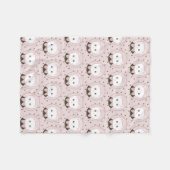 Couverture Polaire Joli chat visage rose Motif nu (Devant (Horizontal))