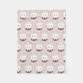 Couverture Polaire Joli chat visage rose Motif nu (Devant)