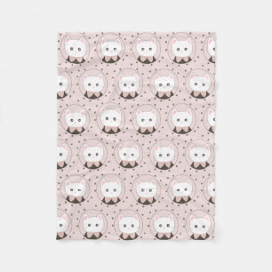 Couverture Polaire Joli chat visage rose Motif nu