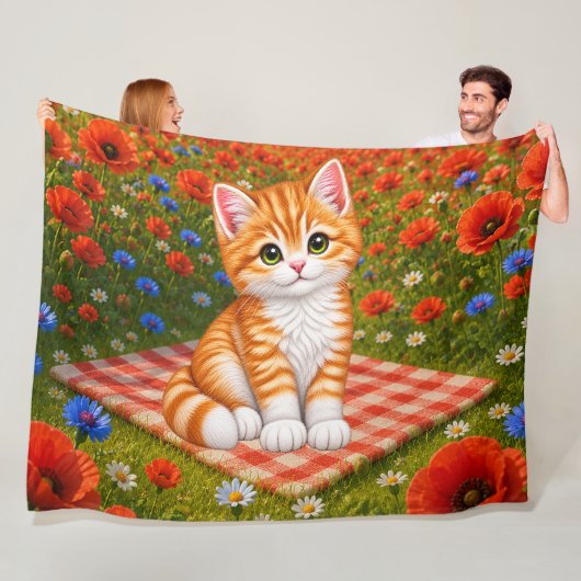 Couverture Polaire Joli Chaton (En situation)