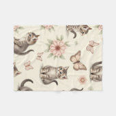 Couverture Polaire Joli Chatons et Papillons (Devant (Horizontal))