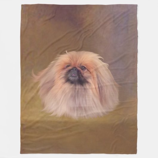 Couverture Polaire Joli chien Pékinois (Devant)