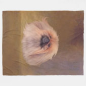 Couverture Polaire Joli chien Pékinois (Devant (Horizontal))