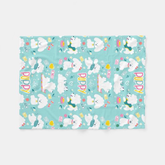 Couverture Polaire Joli chiot (Devant (Horizontal))