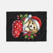 Couverture Polaire Joli Chiot Dans Les Bas De Noël Pour Les Animaux A (Devant (Horizontal))