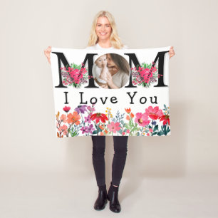 Couverture Polaire Joli CŒUR AMOUR À MAMAN Photo de la fête des mères