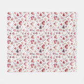 Couverture Polaire Joli Coeur rose et rouge Saint Valentin (Devant (Horizontal))