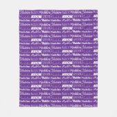 Couverture Polaire Joli Collage de Nom Personnalisable Violet (Devant)