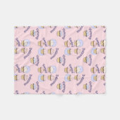 Couverture Polaire Joli Cupcakes Roses Blanche Toison (Devant (Horizontal))