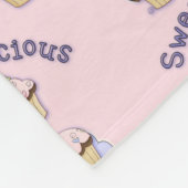 Couverture Polaire Joli Cupcakes Roses Blanche Toison (Coin)