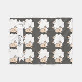 Couverture Polaire Joli dessin bébé mouton et nom en script (Devant (Horizontal))