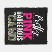 Couverture Polaire Joli En Rose Dangereux En Camo Chasse Fille (Devant (Horizontal))
