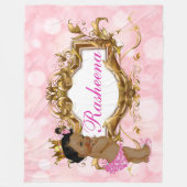 Couverture Polaire Joli en rose princesse africaine rose et or (Devant)