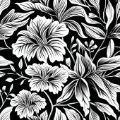 Couverture Polaire Joli enveloppement fleuri noir et blanc