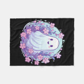 Couverture Polaire Joli Fantôme Avec Fleurs I Enfants Fantôme (Devant (Horizontal))