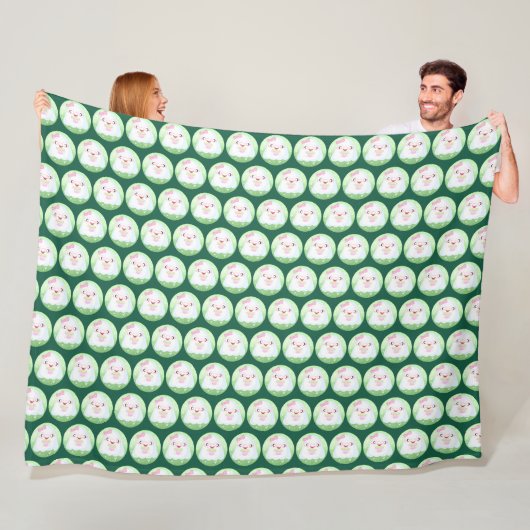 Couverture Polaire Joli Fantôme de Latte au Matcha (En situation)